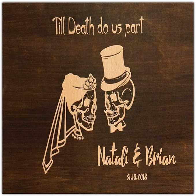 halloween gifts for boyfriend | Wood Sign "Till Death Do Us Part"