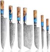 Senken Damascus Steel Kitchen Knife Set SK-1214