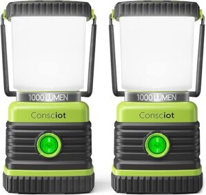 Consciot 1000LM LED Camping Lantern, 4 Modes