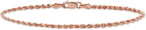 PORI JEWELERS Diamond Cut Rope Chain Anklet