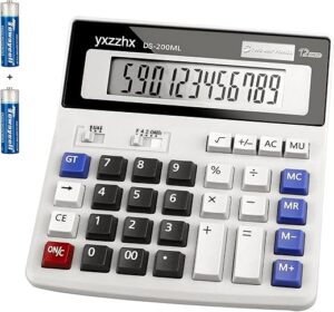 yxzzhx 12-Digit Desk Calculator with Large Display