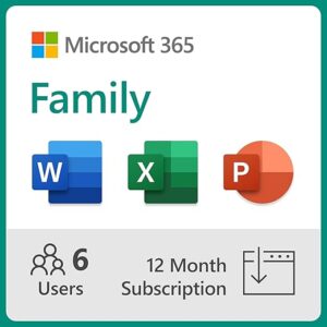 Microsoft 12-Month Family Subscription, 1TB OneDrive