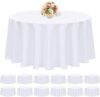 REWOMC 12 Pack 90-Inch White Polyester Tablecloths