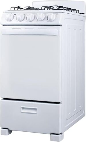 Summit Appliance 20" Gas Range, 4 Burners, ADA Compliant