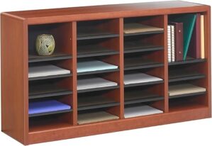 Safco 24-Compartment Cherry Wood Literature Organizer