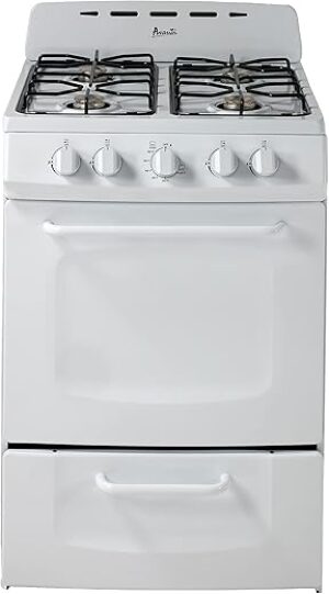 Avanti 24" White Gas Range Oven with Solid Door