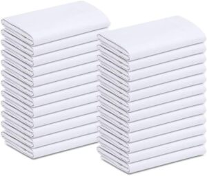 GOLD TEXTILES 24 White Polycotton Standard Pillowcases