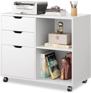 DEVAISE 3-Drawer Mobile Wood File Cabinet