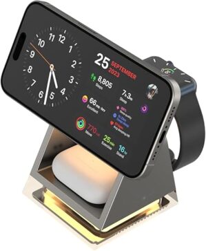GEEK FULLY 3-in-1 Magnetic Wireless Charging Station
