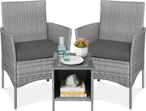 Best Choice Products 3-Piece Outdoor Wicker Bistro Set