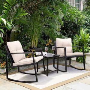 Greesum 3-Piece Wicker Rocking Bistro Set