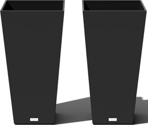 Veradek 30-Inch Black Indoor/Outdoor Planters, Set of 2