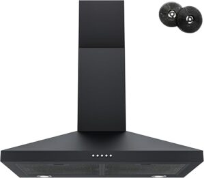 FIREGAS 30 inch Black Wall Mount Range Hood