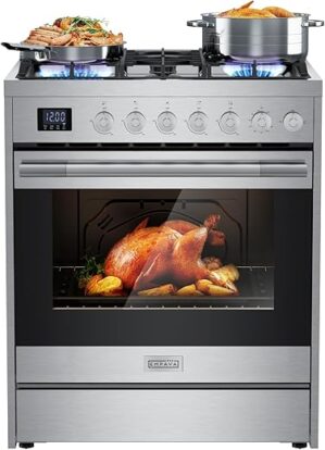 Empava 30" Stainless Steel Gas Range, 5 Burners