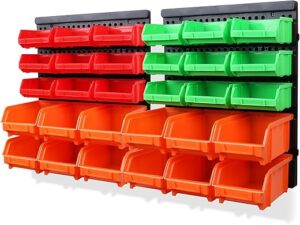 SWANLAKE GARDEN TOOLS 30PCS Wall Mounted Storage Bins
