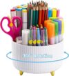 Marbrasse 360° Rotating Desk Organizer with 5 Compartments