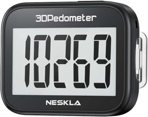 NESKLA 3D Pedometer with Large Display & Clip