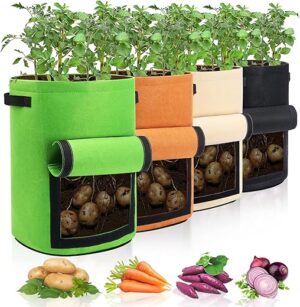 Homyhoo 4 Pack 10 Gallon Potato Growing Bags
