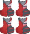 Stohlquist 4-Pack Adjustable Unisex Coast Guard Life Vests