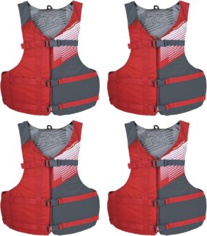 Stohlquist 4-Pack Adjustable Unisex Coast Guard Life Vests