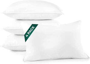 DOWNLITE 4-Pack Hotel Style Hypoallergenic Bed Pillows