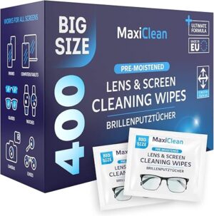 Maxi Clean 400 Pre-moistened Lens Cleaner Wipes
