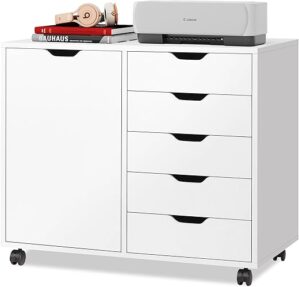 DEVAISE 5-Drawer Wood Dresser Chest with Door
