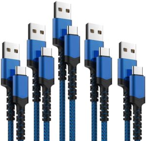AIOXQNL& 5-Pack Nylon Braided USB C Cables