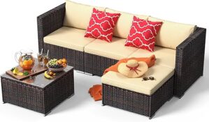 DSDFGHJH 5-Piece Patio Furniture Set with Table