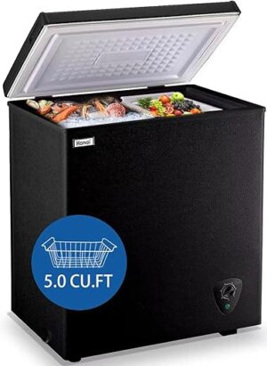 WANAI 5.0 Cu Ft Compact Chest Freezer with Thermostat