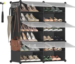SONGMICS 6-Cube Shoe Organizer with Doors