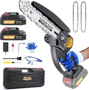 Bomves 6-Inch Cordless Mini Chainsaw, Rechargeable