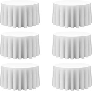 BRILLMAX 6 Pack 120" White Round Tablecloths