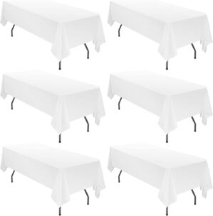 YMHPRIDE 6 Pack 60x102 inch Polyester Tablecloths