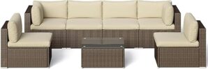 SUNVIVI OUTDOOR 7 Piece All-Weather Patio Furniture Set
