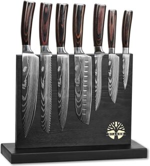 Diagsh 7-Piece Hand-Forged Knife Set with Block