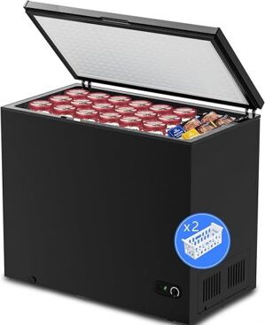 Kismile 7.0 Cu Ft Chest Freezer with Baskets