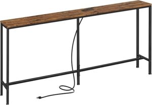 SUPERJARE 70 Inch Console Table with Outlet