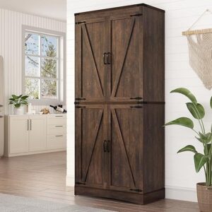 chartustriable 71in Farmhouse Kitchen Pantry Cabinet