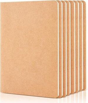 feela 8-Pack Blank Kraft Paper Notebooks, A5