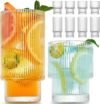 Gencywe 8 Pack Vintage Highball & Rocks Glasses