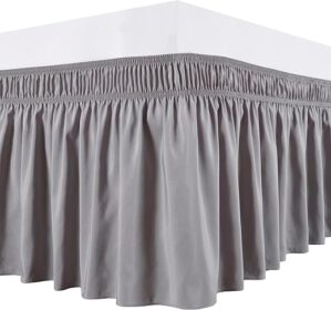 Adjustable Silver Grey Queen Bed Skirt