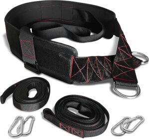 THEFITGUY Adjustable Sled Pulling Belt with Straps & Hooks