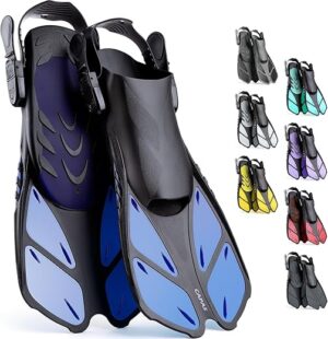 CAPAS Adjustable Travel Size Snorkel Swim Fins