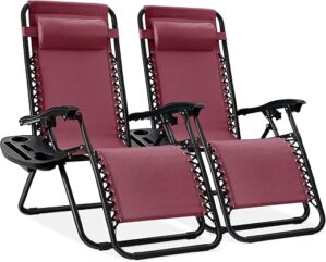 Best Choice Products Adjustable Zero Gravity Recliners, Burgundy