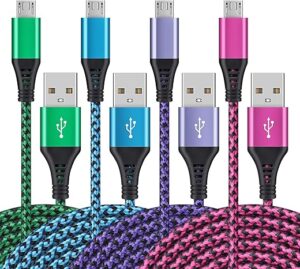 AILKIN 6Ft Micro USB Cables, 4-Pack