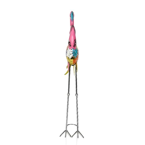 Alpine Corporation Colorful Metal Palm Leaf Flamingo Decor - Image 5