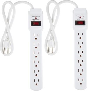 Amazon 6-Outlet Surge Protector, 2-Pack