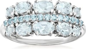 Ross-Simons Aquamarine And Swiss Topaz Ring