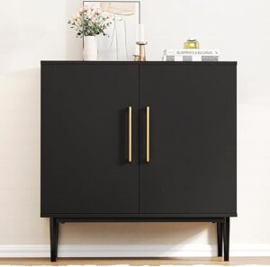 Vrullu Black Free Standing Modern Storage Cabinet